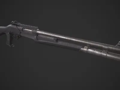 Benelli Super Nova Shotgun Low-poly 3D model