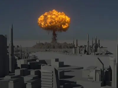 Houdini Power Asset - Nuclear Explosion Low-poly 3D model