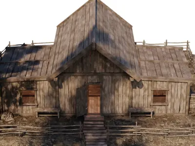 Old House 32 PBR 4K GameReady Low-poly 3D model