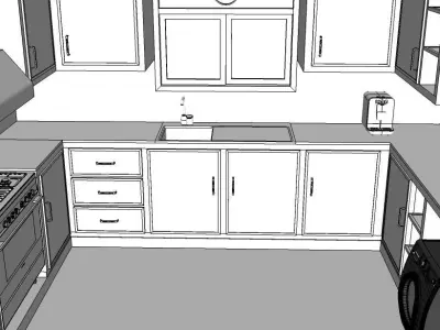 Kitchen mockup Free 3D model