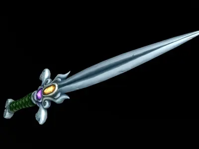 Dagger stylized hand-painted Low-poly 3D model