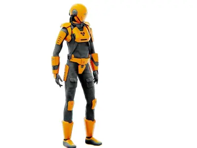 MARS MISSION UNIFORM Rigged for Unreal Engine - Unity - MIXAMO  3D model