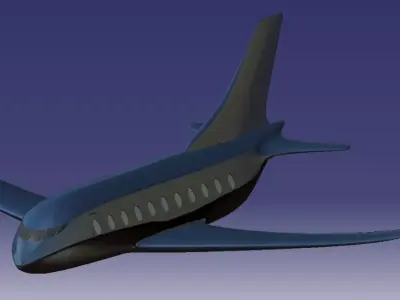 Aircraft airplane flying in sky 3D print model