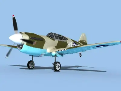 Curtiss P-40F Warhawk V05 USAAF 3D model