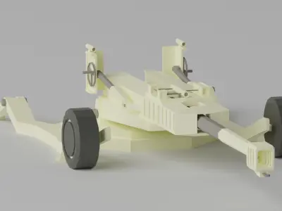 Cartoon Lowpoly M777 Howitzer Low-poly 3D model