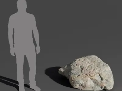  Pale Dimpled Low Large Rock Boulder Model 