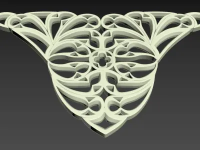 Seamless Gothic pattern  29 Low-poly 3D model