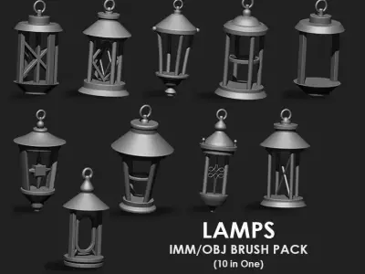 Lamps IMM Brush Pack 10 in One 3D model
