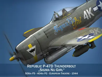 Republic P-47D Thunderbolt - Sigma Nu Girl 3D model