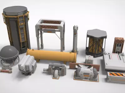 sci-fi Architecture kitbash 3 3D model