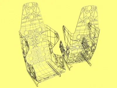 Light weight car racing interior seat Free low-poly 3D model