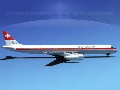 Douglas DC-8-63 Texair 3D model