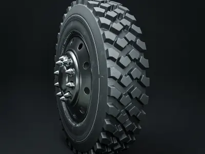 Marmon Terrain Tire and Rim 3D model