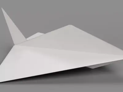 Paper Plane V3 Low-poly 3D model