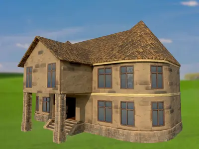 House homestead villa PBR lgame ready Low-poly 3D model