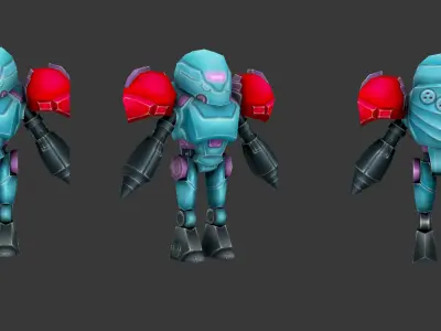 Full collection of 70 robots Low-poly 3D model