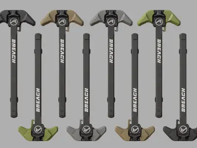 BREACH Charging Handle - Replica - LOW POLY Low-poly 3D model