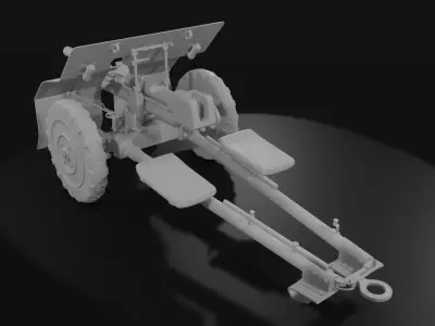 Bofors 37 mm anti-tank gun 3D model