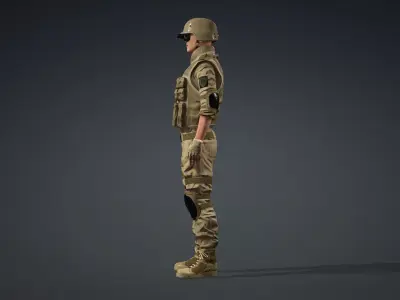 Professional SWAT Soldier Game Model 3D model