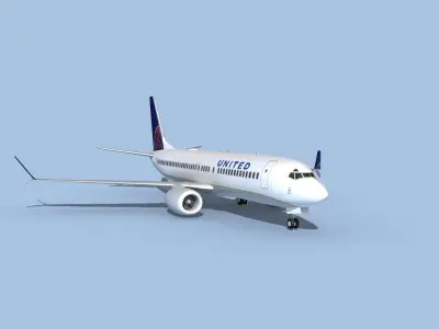 Boeing 737-800 Max United Airlines 3D model