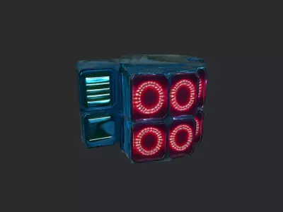 Cyberpunk Industrial Wall Light Low-poly 3D model
