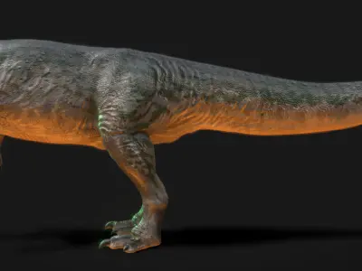 Dinosaur Monolophosaurus Low-poly 3D model