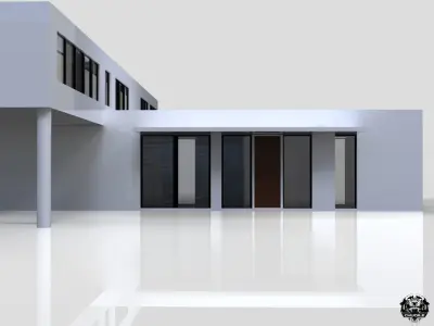 Modern Building Low-poly 3D model
