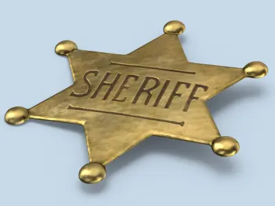 Western Sheriff Badges 3D model