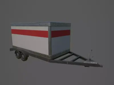Car Trailer 2 Low-poly 3D model