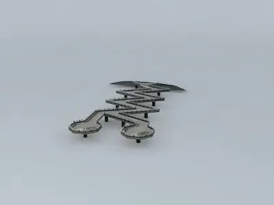 Bridge Dragon and Tiger Pagodas Free 3D model