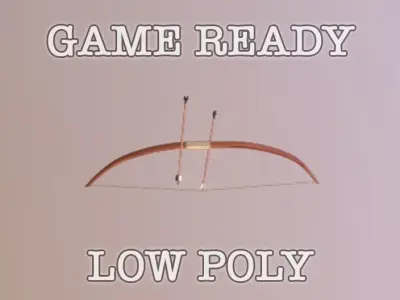 Game Ready Bow And Arrows Low-poly 3D model