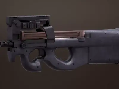 FN P90 Rigged PBR Low-poly 3D model