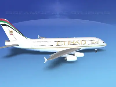 Airbus A380-800 Etihad Airways 3D model