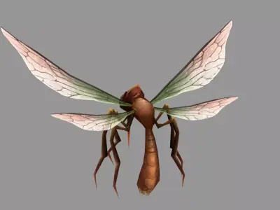 Cartoon Mosquito Monster Low-poly 3D model