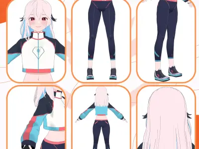 VRM RUNNING SPORTWEAR SCIFI OUTFIT COSTUME BODYSUIT 3D model