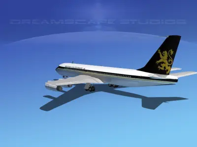 Boeing 707 British Caledonian 3D model