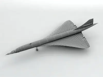 Concorde Jet - British Airways Low-poly 3D model