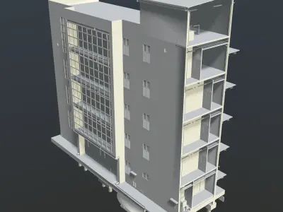 Building in section cut 3D model