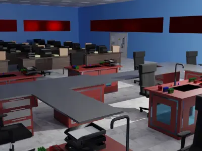 Laboratory Interior Low-poly 3D model order