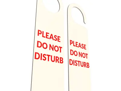 Door Hanger Tag Please Do Not Disturb Low-poly 3D model