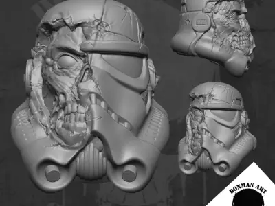 Storm Trooper Zombie Slayer Head for 6 inch action figures 3D print model