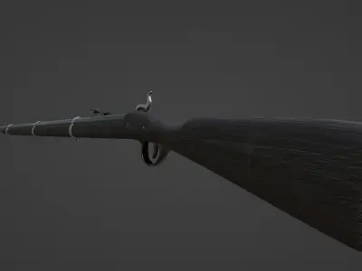 1853 Enfield Target Percussion Musket Low-poly 3D model