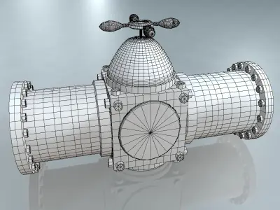 Rusted Pipe with Meter 3D model