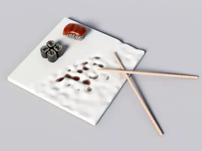 Sushi Plate 3D model