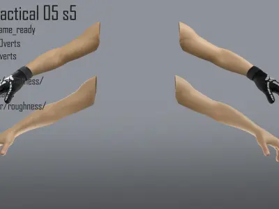 FPS hand glove tactical 05 s5 Low-poly 3D model