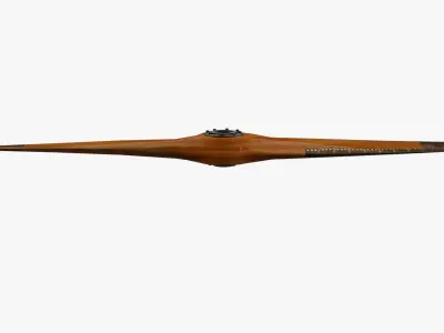 Vintage aircraft wooden propeller with hub 3D model