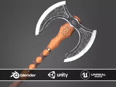 Double Axe Free low-poly 3D model