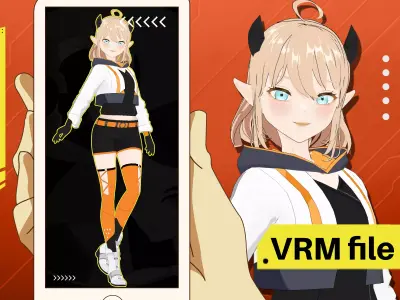 VRM SCIFI DEMON GIRL CYBERPUNK ANIME SUCCUBUS ELF VTUBER 3D model
