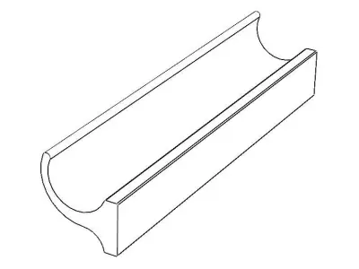 Aluminum Extruded Silver Handle MOD AL-07ft Low-poly 3D model