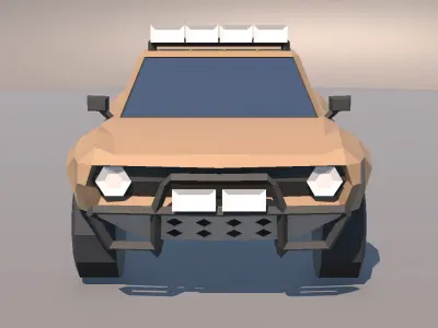 Low Poly Muscle Car Trophy Truck MOBILE READY Low-poly 3D model